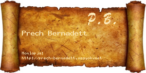 Prech Bernadett névjegykártya